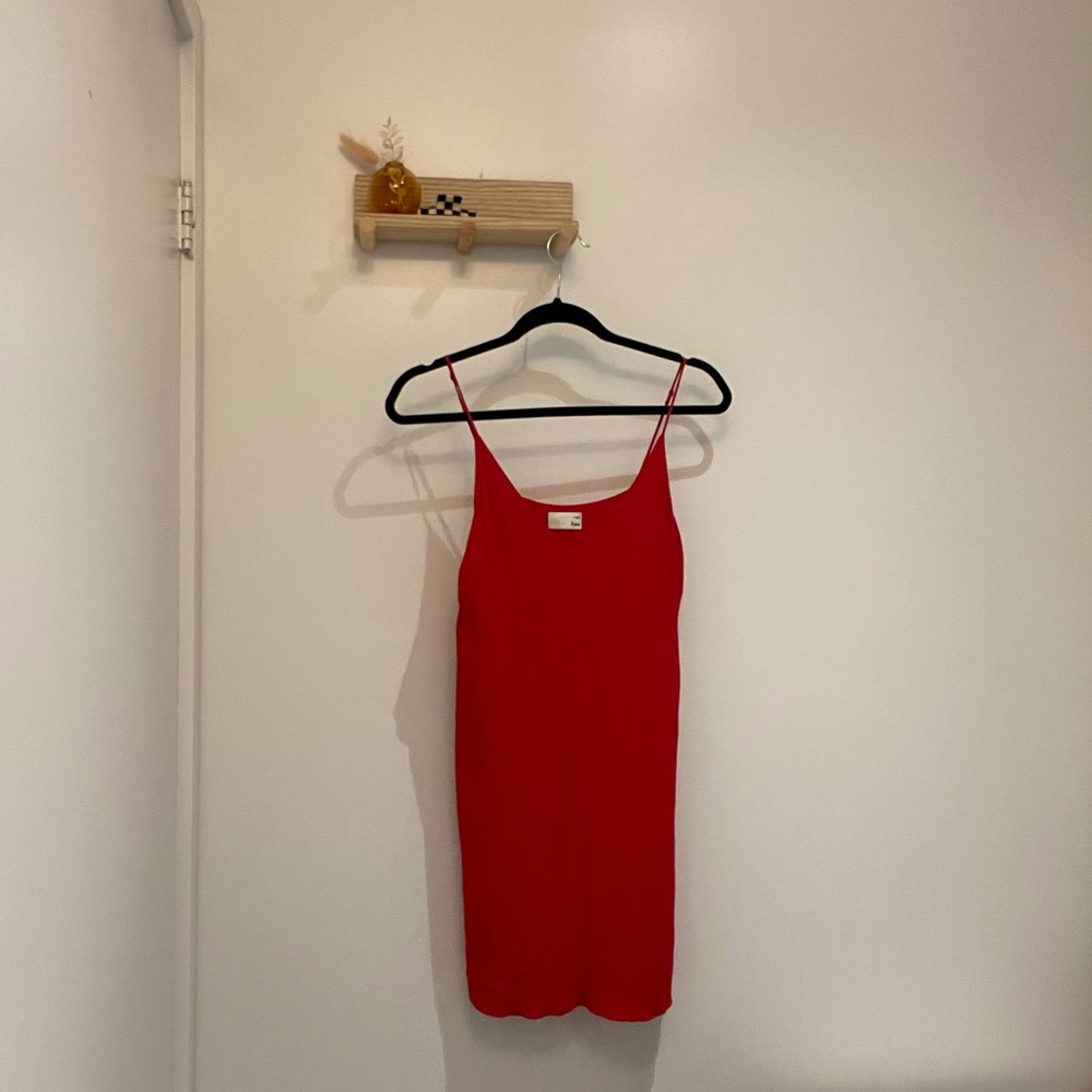 Aritzia Wilfred Free Vivienne Slip Dress in Red